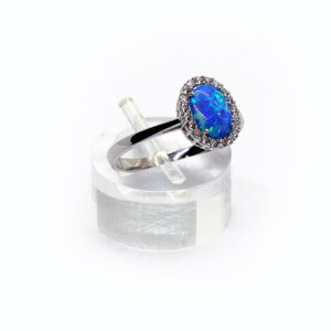 Δακτυλίδι Rosette Zircon Blue Opal Like